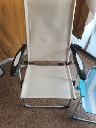 Silla camping beige + sillas niño azul No envíos