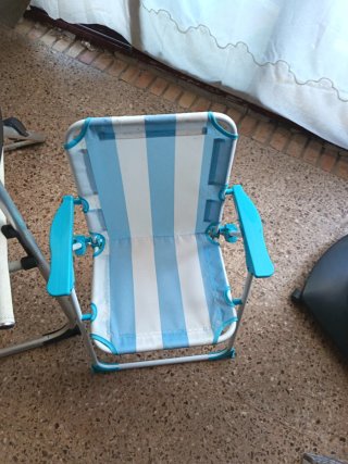 Silla camping beige + sillas niño azul No envíos