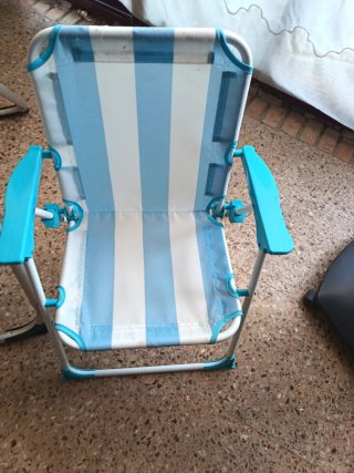 Silla camping beige + sillas niño azul No envíos