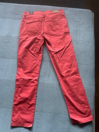 Pantalón Mango Hombre Talla 38 Color teja