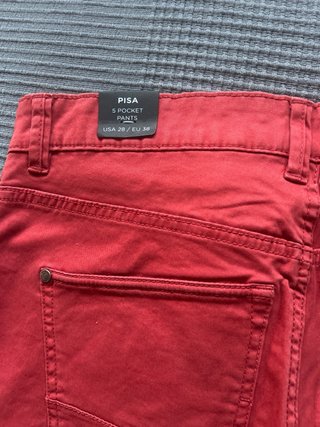 Pantalón Mango Hombre Talla 38 Color teja
