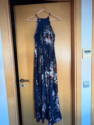 Vestido largo floral azul