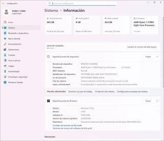 Pc Gaming  Ryzen 7 2700X 16Gb RX580 8Gb
