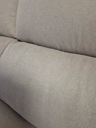 Sofá rinconera tela beige y gris