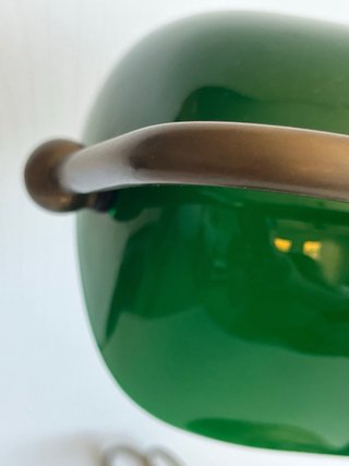 Lampada da banchiere verde ottone