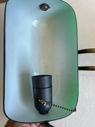 Lampada da banchiere verde ottone