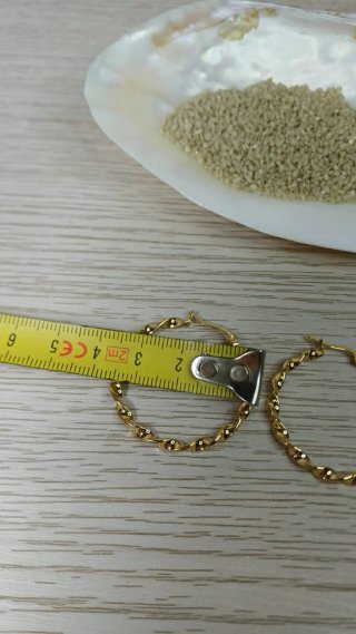 Pendientes Aro Rizado Chapado Oro 18k