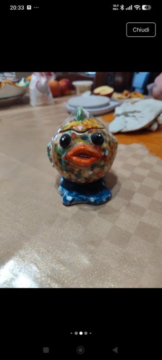 Saliere Pesce Ceramica Vietrese Multicolore
