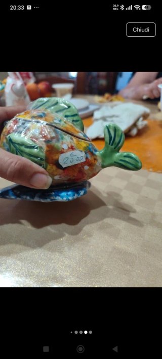 Saliere Pesce Ceramica Vietrese Multicolore