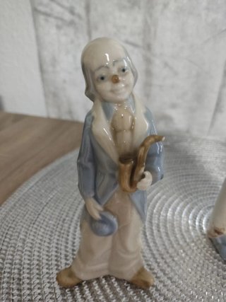 3 Payasos de Porcelana Músicos 15 x 7
