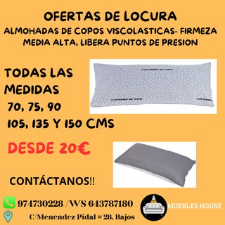 Almohada Viscoelástica Copos Media Alta