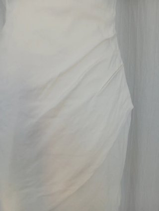 Vestido blanco Mango drapeado