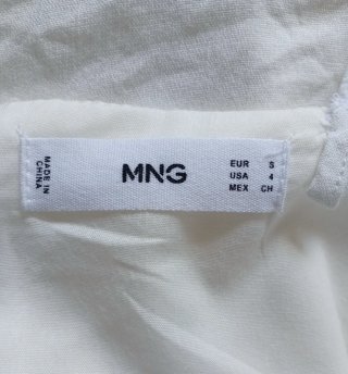 Vestido blanco Mango drapeado