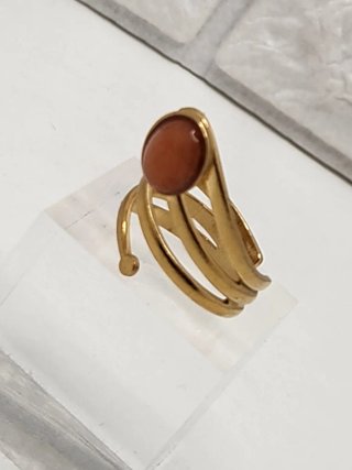 Anillo ajustable chapado en oro
