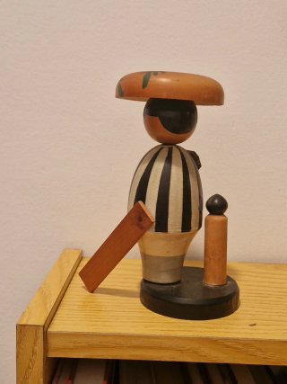 Kokeshi Samurai Amarillo (años 50) 15cm