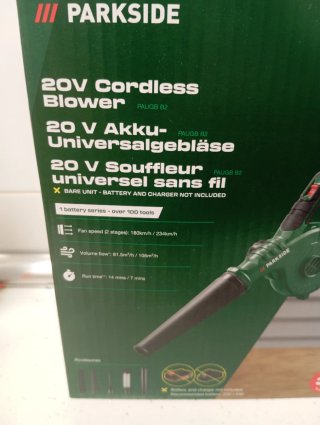 Parkside soplador recargable 20 voltios