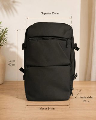 Mochila Cabina Ryanair Equipaje Mano Negra 40L