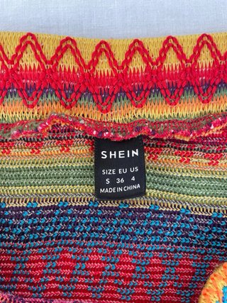 Minigonna Shein Crochet Multicolore Frange tg.S