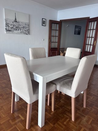 Mesa extensible blanca 130/190x80 cm