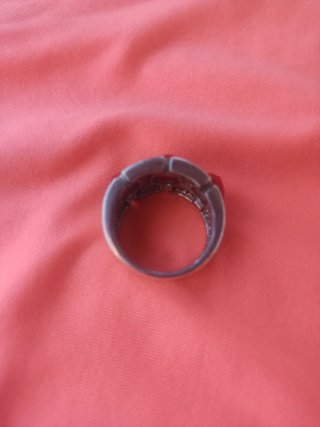 Anillo Plata con Piedras Rojas