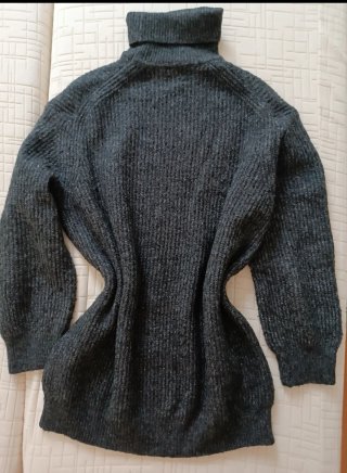 Jersey Sueter largo gris para mujer