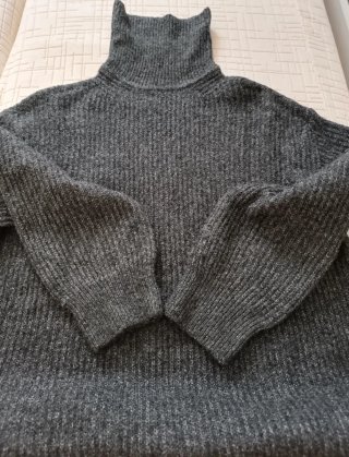 Jersey Sueter largo gris para mujer