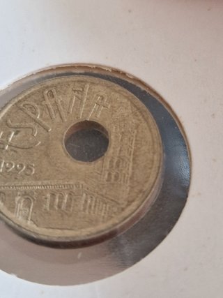 Moneda 25 pts 1995 España error acuñación