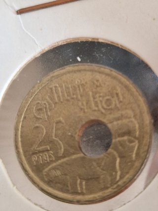 Moneda 25 pts 1995 España error acuñación