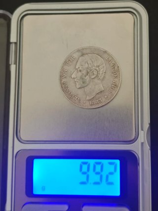 Moneda Plata 2 Pesetas Alfonso XII 1883