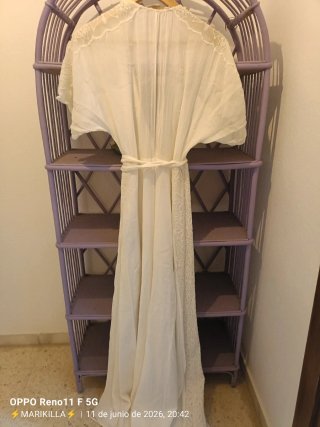 Vestido boho chic calado blanco roto