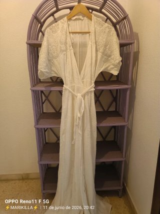 Vestido boho chic calado blanco roto