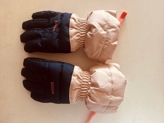 Guantes de nieve Wedze beige y negro