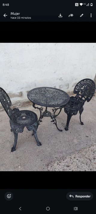Mesa y 2 Sillas Hierro Forjado