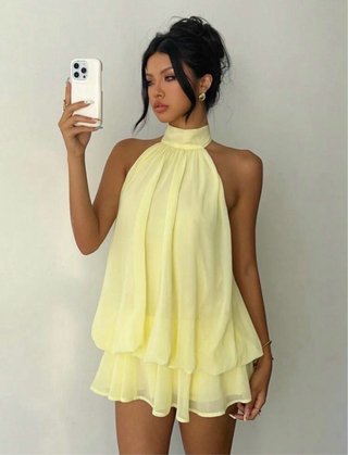 Vestido amarillo halter