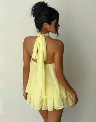 Vestido amarillo halter
