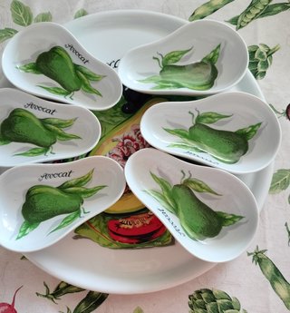 Vajilla Limoges Aguacates 7 Piezas
