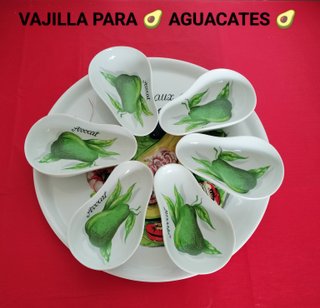 Vajilla Limoges Aguacates 7 Piezas
