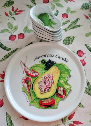 Vajilla Limoges Aguacates 7 Piezas