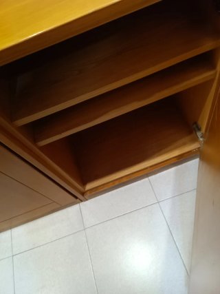 Mueble recibidor madera y cristal
