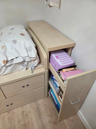 Cama nido con cajones y mueble auxiliar