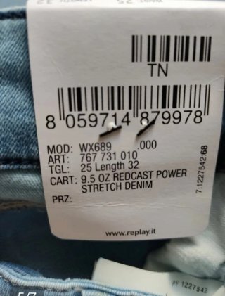 Pantalones vaqueros Replay mujer LUZ azul