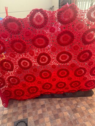 colcha de crochet o ganchillo , echa a mano , mode