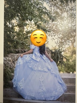 Vestido Quinceañera Tul Celeste