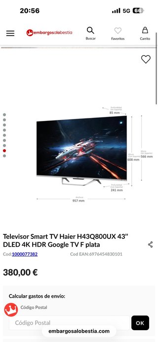 Haier QLED 4K 43 H43Q800UX Smart TV Google