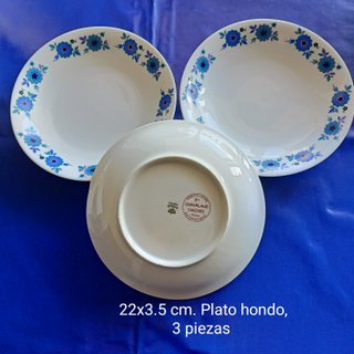 3 Platos Hondos 21x3.5 cm