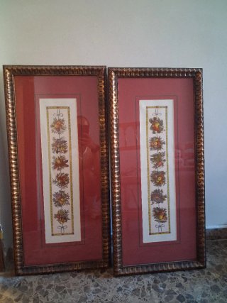 Juego de 2 cuadros decorativos dorados