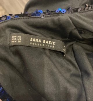 Vestido Zara Lentejuelas Azul Eléctrico y Negro