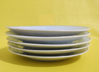 5 Platos Limoges Florales Azules y Blancos