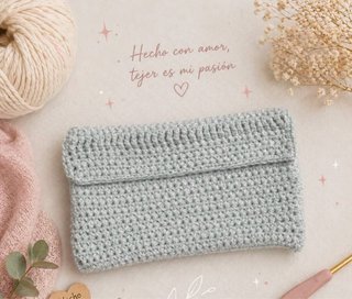 Bolso de mano tejido a mano gris plateado