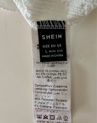 Top asimétrico Shein blanco mujer